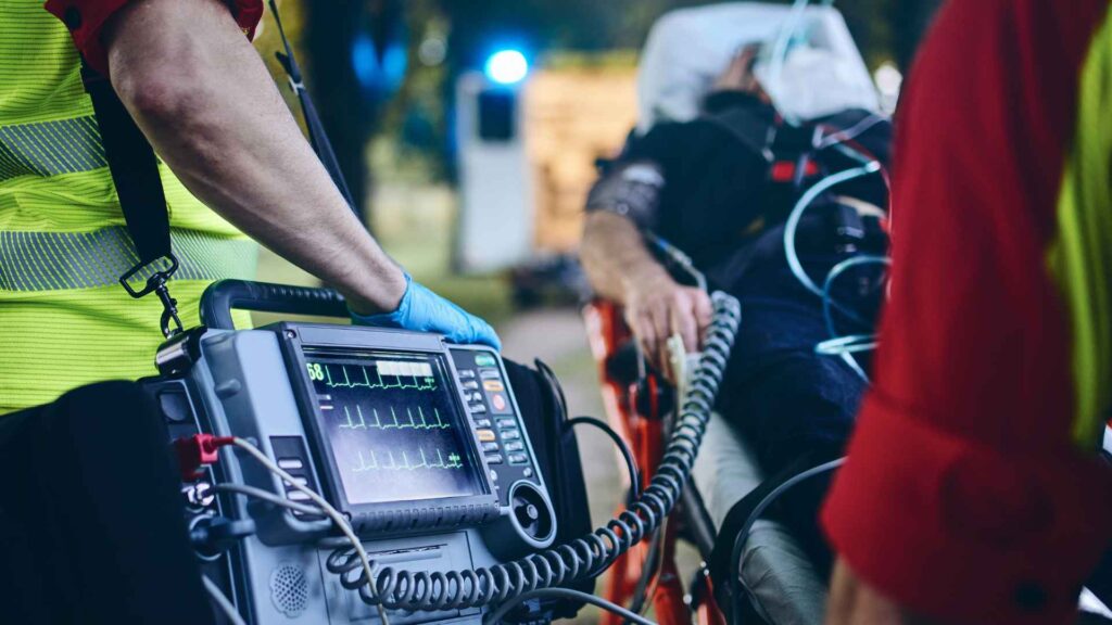 First Responders helping a victim in a medical emergency