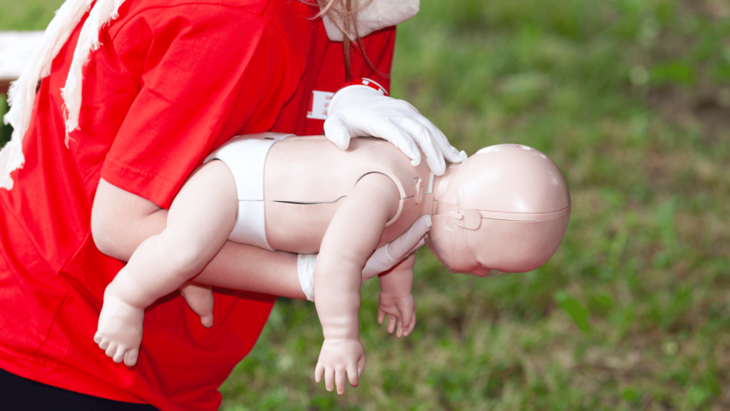 back blows on a choking baby