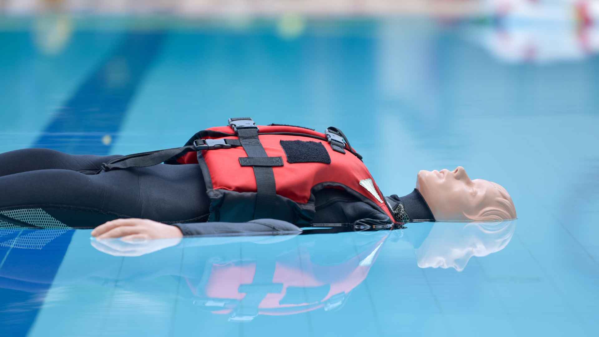 Mannequin floating in Marine Basic First Aid Course